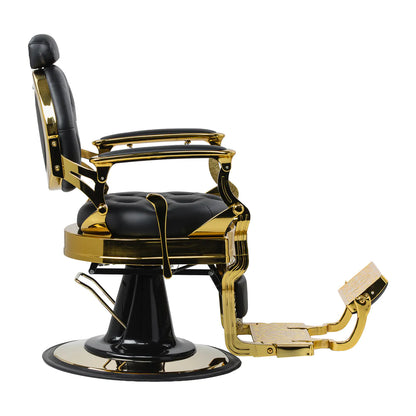 Barber chair Gabbiano Niccolo black with gold base
