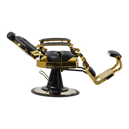 Barber chair Gabbiano Niccolo black with gold base