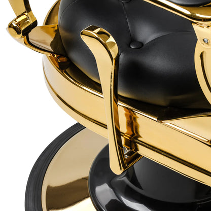 Barber chair Gabbiano Niccolo black with gold base
