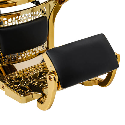 Barber chair Gabbiano Niccolo black with gold base