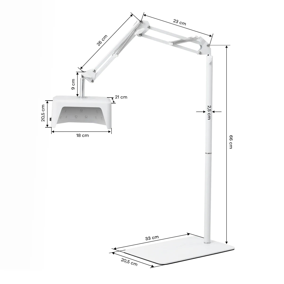 UV LED lamp Glow 112 with a metal base 48W for pedicures on a stand