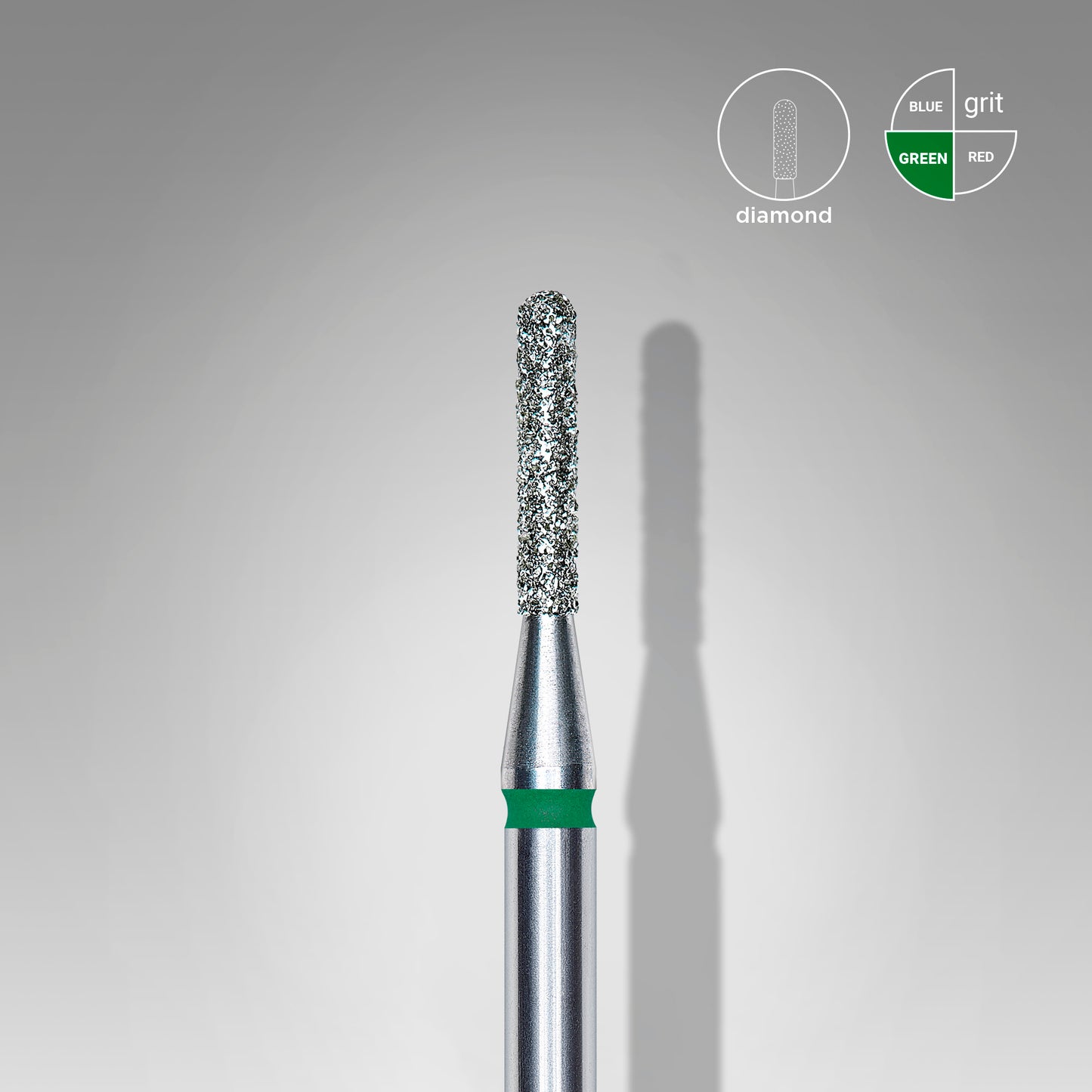 Diamantový vrták na nehty zaoblený válec zelený EXPERT průměr hlavy 1,4 mm / pracovní část 8 mm - STALEKS