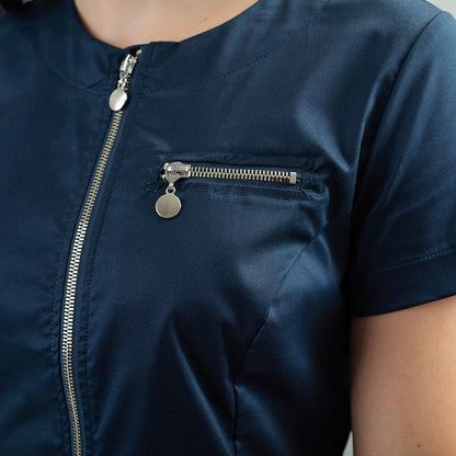 Meclo medizinisches Kleid marineblau mit Reißverschluss RITA II