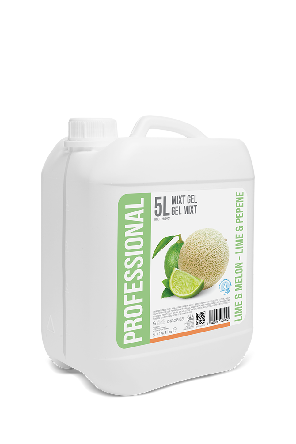 Professional  Mixt Gel Lime and Melon, 5L Canister - PROFESSIONAL