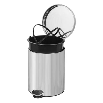 Nášlapný odpadkový koš, lesklý nerez, 5 l