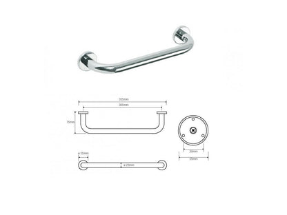 Pevná rovná rukojeť MODERN, 300 mm