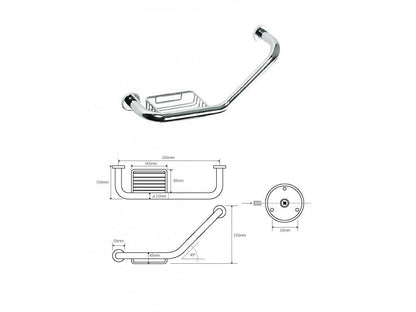 Zakřivená rukojeť s MODERNÍ miskou na mýdlo