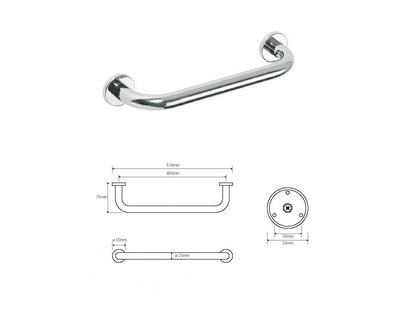 Pevná rovná rukojeť MODERN, 450 mm