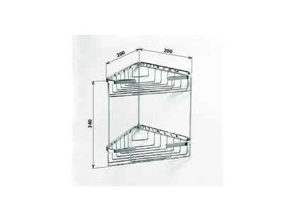Sprchová police drátěná rohová dvojitá MODERNÍ