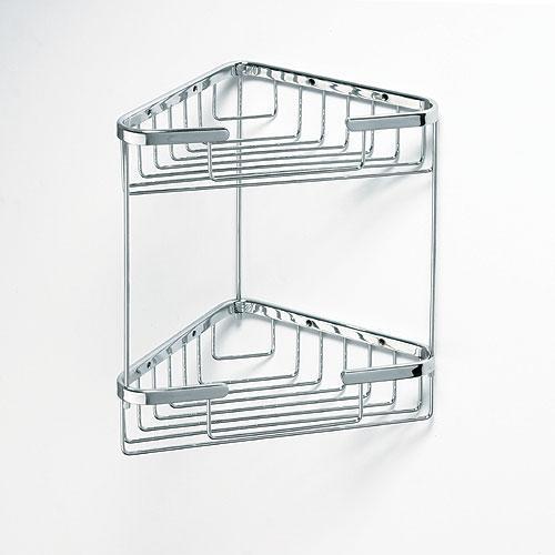 Sprchová police drátěná rohová dvojitá MODERNÍ