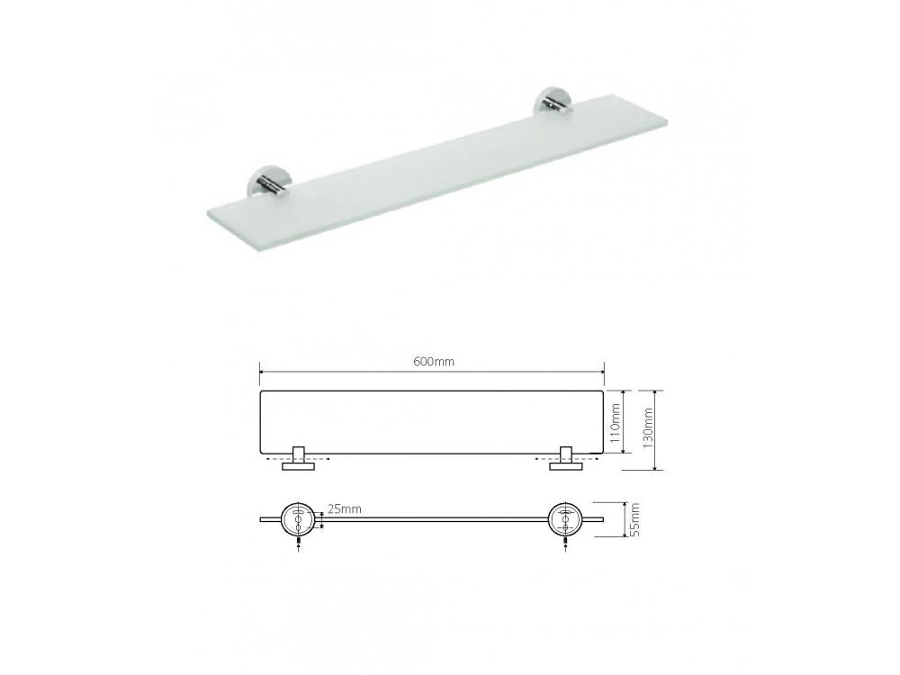 Glass shelf MODERN B, 600 mm