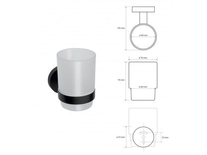 Holder for brushes and pastes with 1 NERO glass