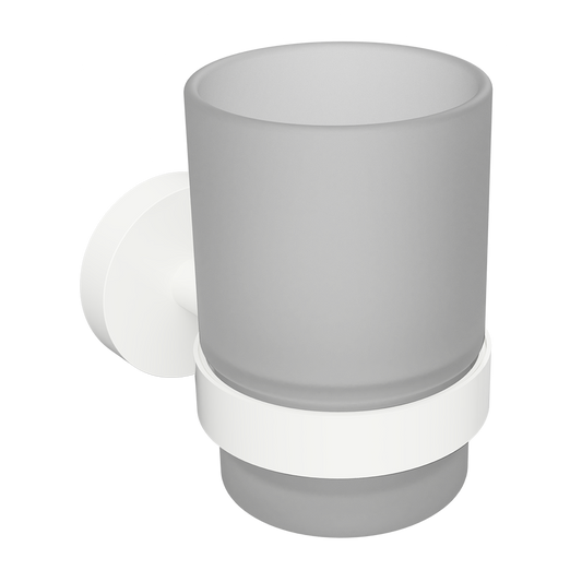 Holder for brushes and pastes with 1 glass WHITE