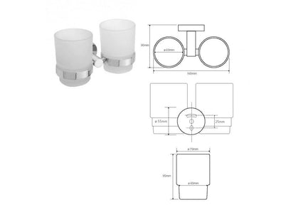 Holder for toothbrushes and pastes with 2 glasses MODERN