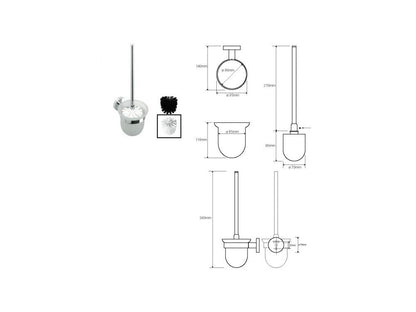 WC kartáč na zavěšení MODERN, skleněný, černý kartáč