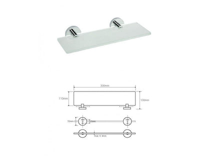 Moderní skleněná police, 300 mm