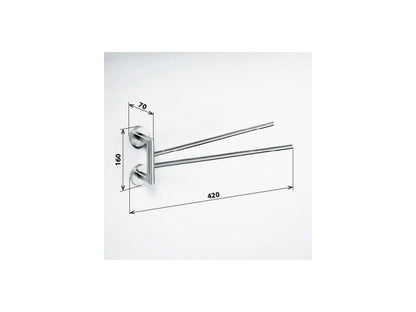 Držák ručníku dvojitý otočný SATIN, 445 mm