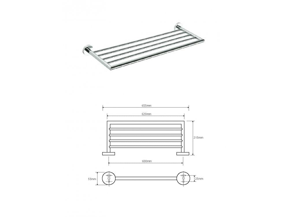 Towel holder MODERN B, 655 mm