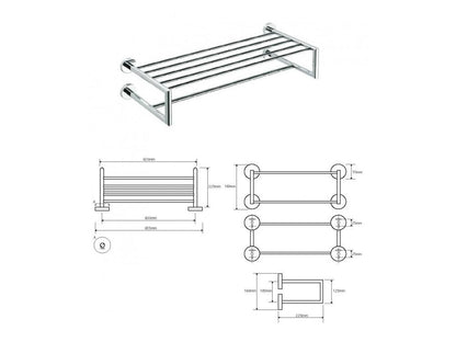 Double MODERN B towel rail, 655 mm