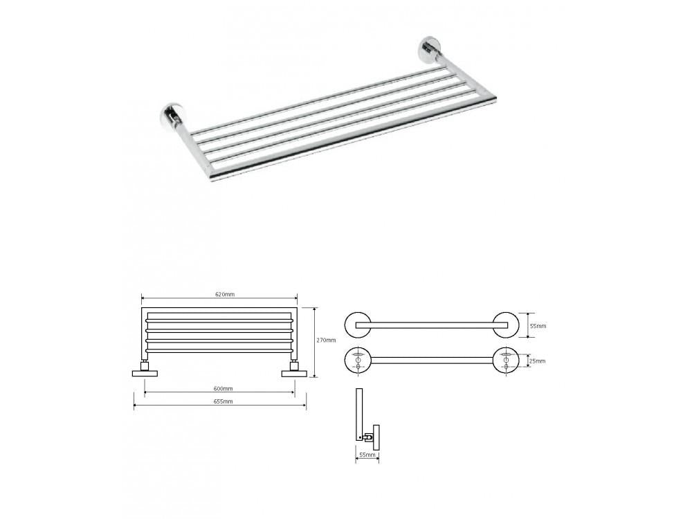 Držák ručníku kloubový MODERN, 655 mm