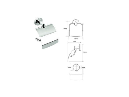 Toilet paper holder with cover MODERN, upper mount, left-handed