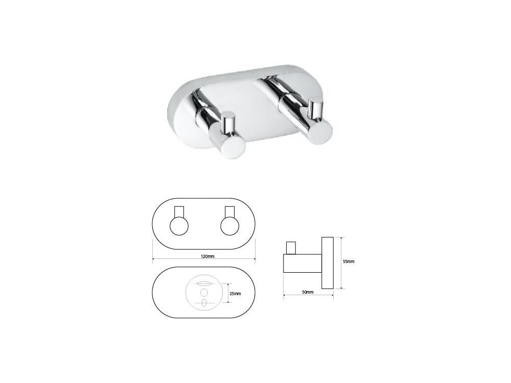 Double hook MODERN, 120 mm