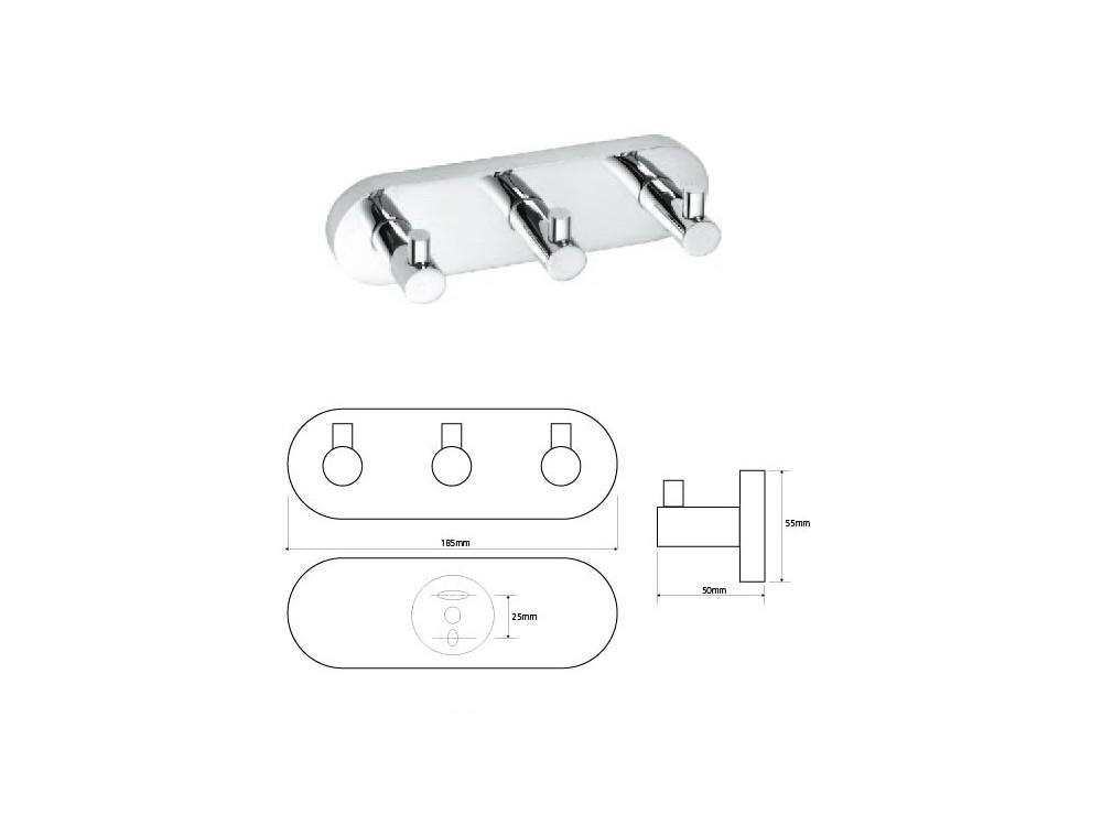 Trojhák MODERN, 185 mm