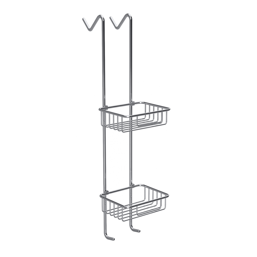 Double hanging shower shelf with hooks C