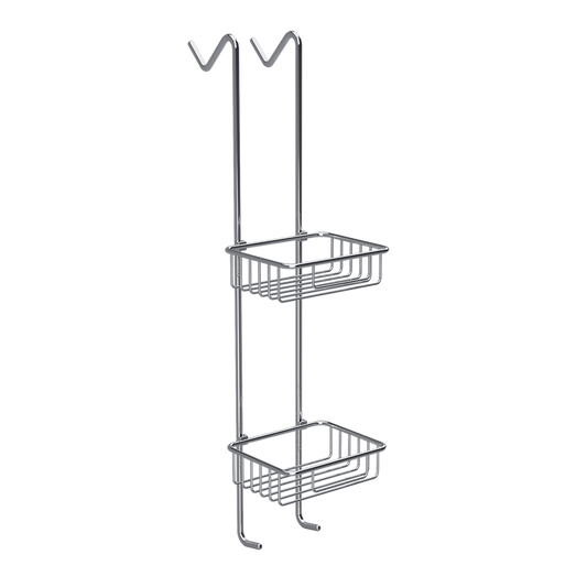 Double hanging shower shelf with hooks C