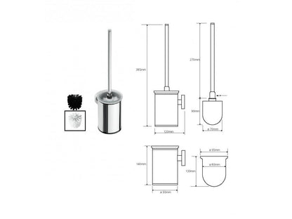 Válcový WC kartáč MODERN, bílý kartáč