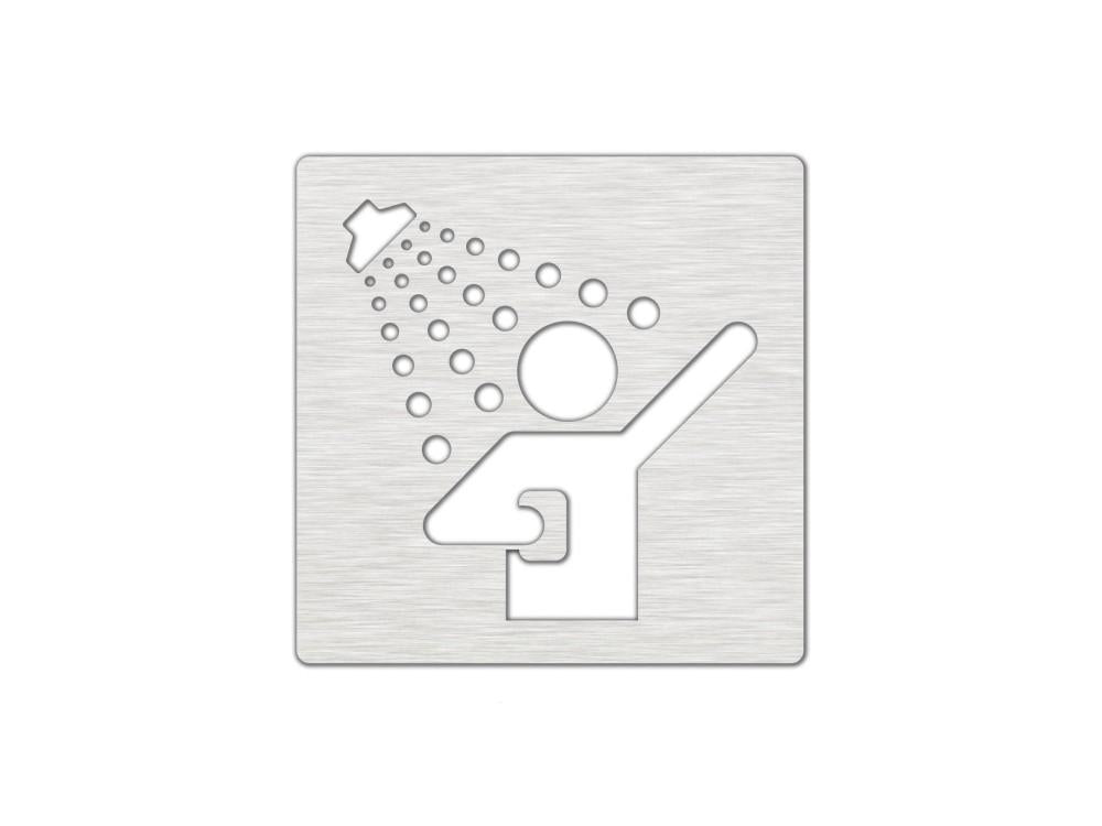 Piktogram - Sprcha, nerezová předložka