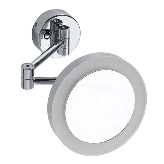 Kosmetické zrcátko s LED osvětlením, kulaté, chrom, ø 200 mm