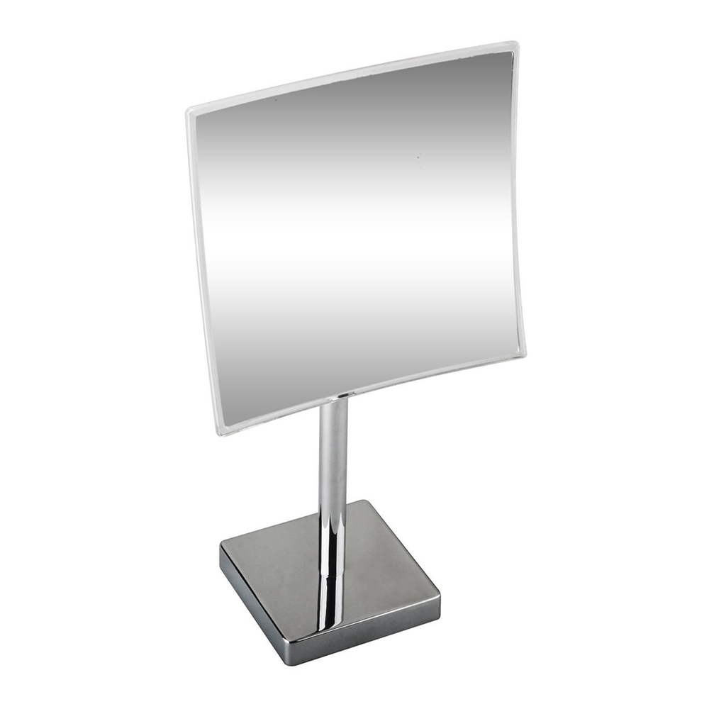 Standing cosmetic mirror, square, chrome, 215×215 mm