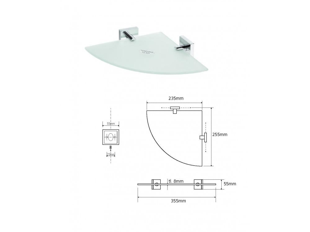 DESIGN corner glass shelf