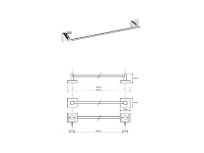 Držák ručníku DESIGN B, 505 mm