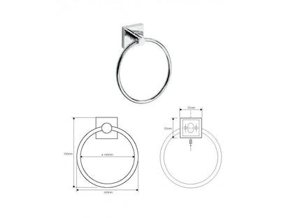 Kruhový držák na ručník DESIGN, 168 mm