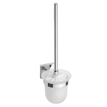 Design toilet brush, glass, white brush