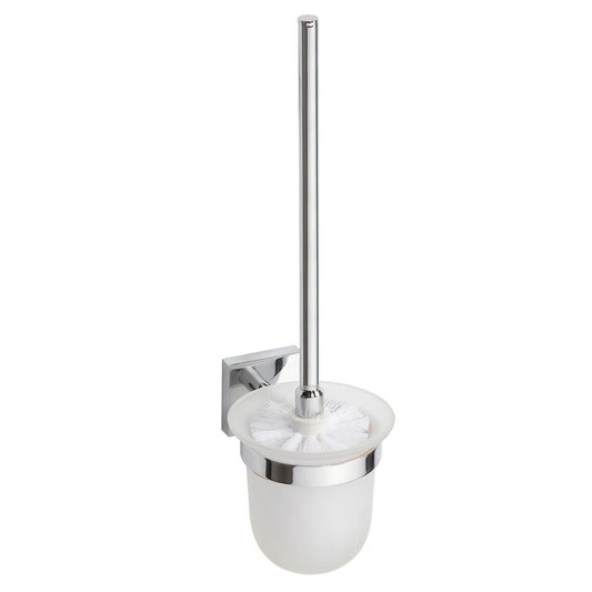 Design toilet brush, glass, white brush