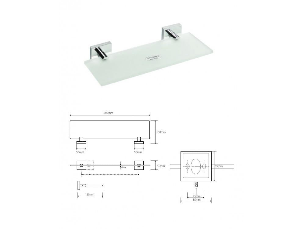 DESIGN glass shelf, 300 mm