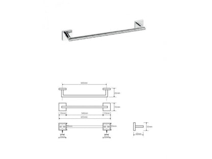Držák ručníku DESIGN A, 655 mm