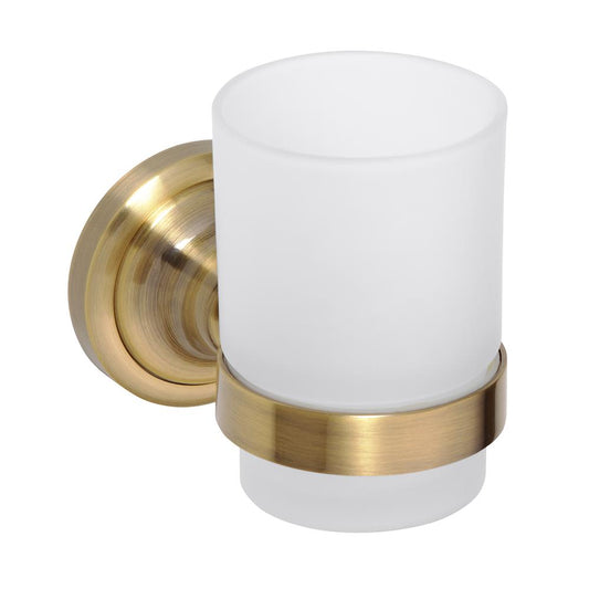 Holder for brushes and pastes with 1 glass VINTAGE BRONZE