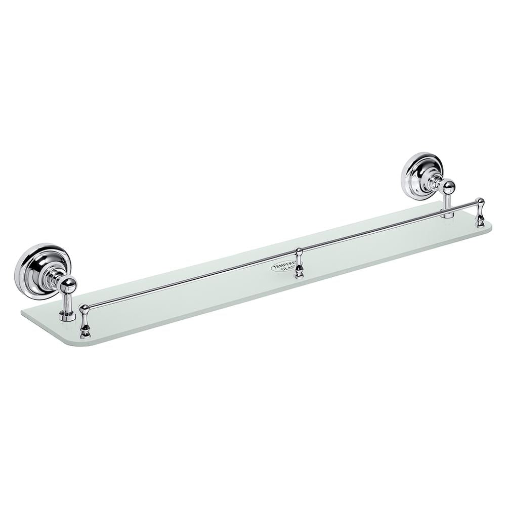 Glass shelf with crossbar VINTAGE CHROME, 600 mm