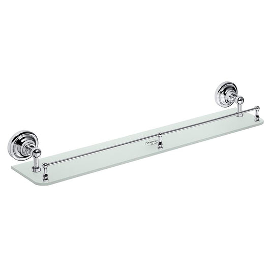 Glass shelf with crossbar VINTAGE CHROME, 600 mm