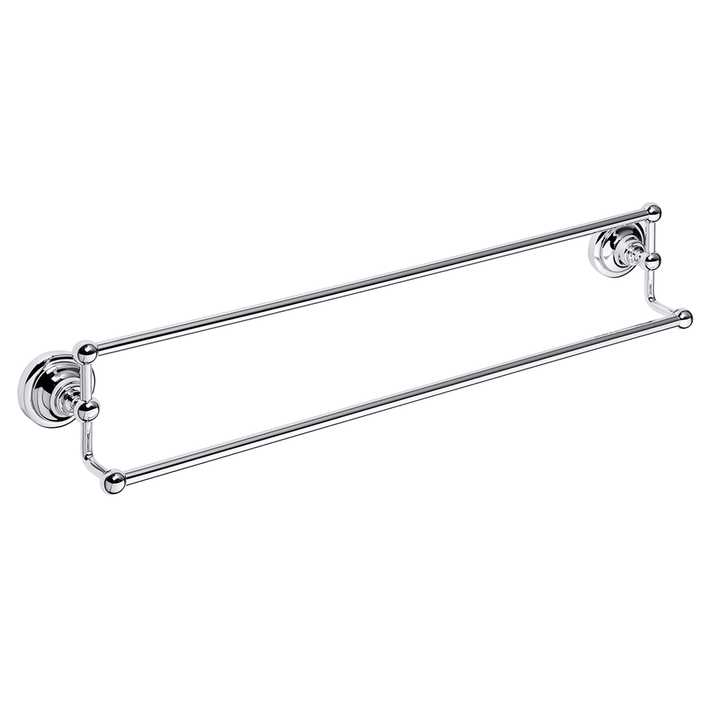 Double VINTAGE CHROME towel rail, 665 mm