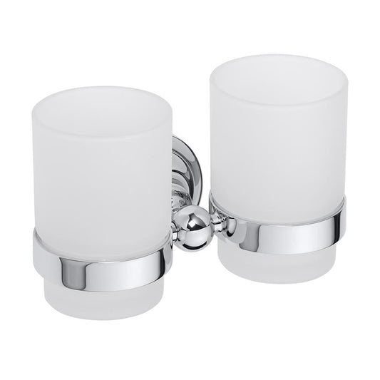 Holder for brushes and pastes with 2 glasses VINTAGE CHROME