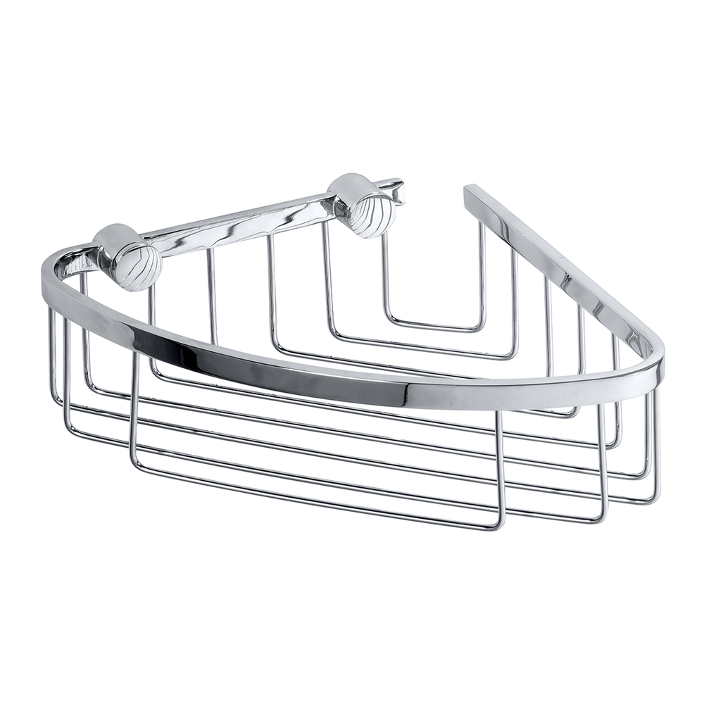 Rohová drátěná sprchová police C