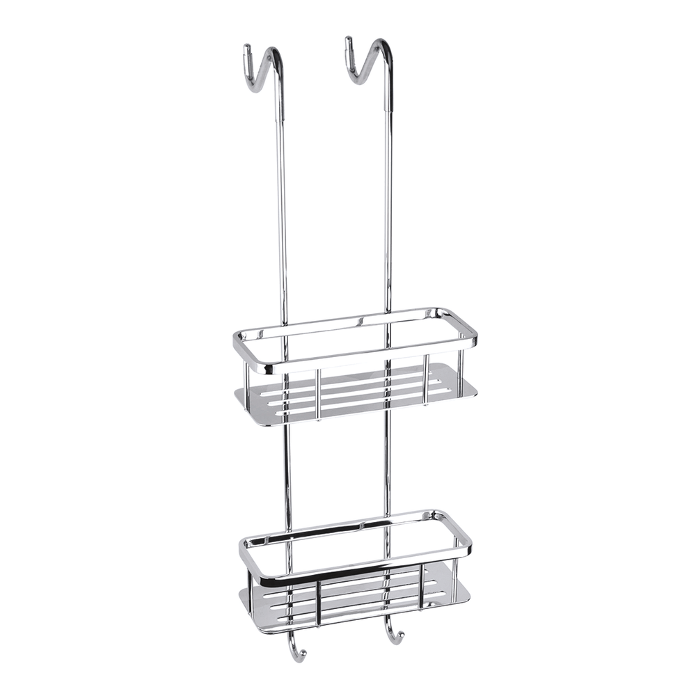 Double hanging shower shelf with hooks B