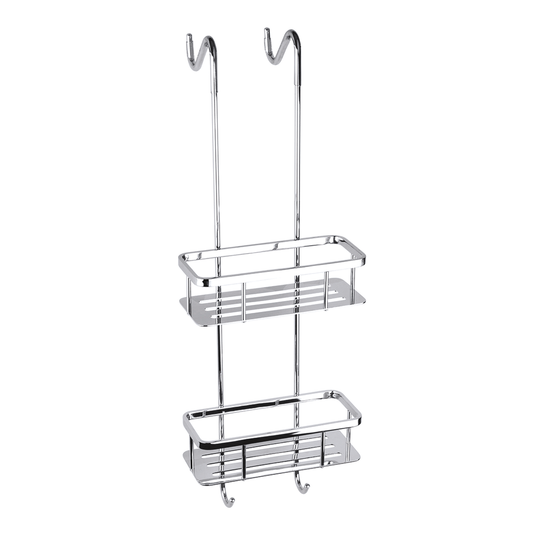 Double hanging shower shelf with hooks B