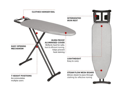 Klasické žehlicí prkno, světle šedé
