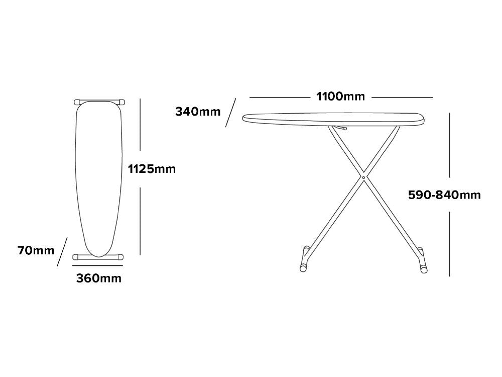 Ironing board Oxford, dark grey
